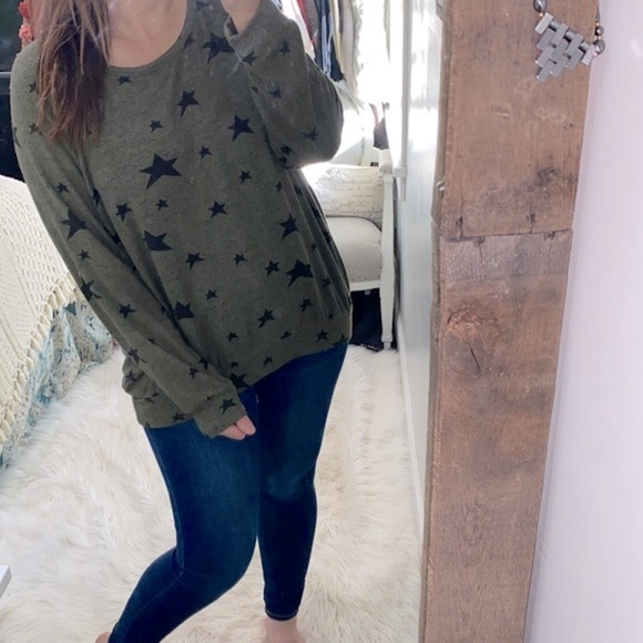 Buffalo David Bitton green & black star print sweater size XLarge - Picture 1 of 9